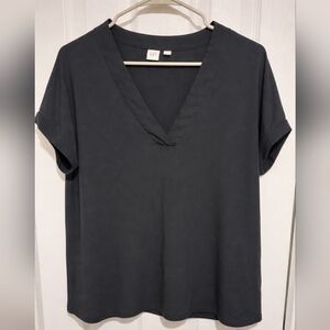 GAP Charcoal V-Neck Blouse